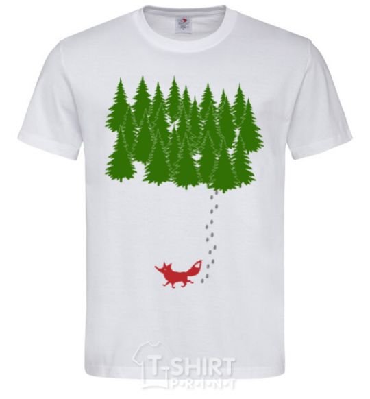 Men's T-Shirt Forest and fox White фото