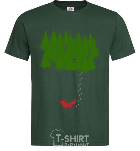 Men's T-Shirt Forest and fox bottle-green фото