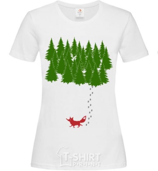 Women's T-shirt Forest and fox White фото