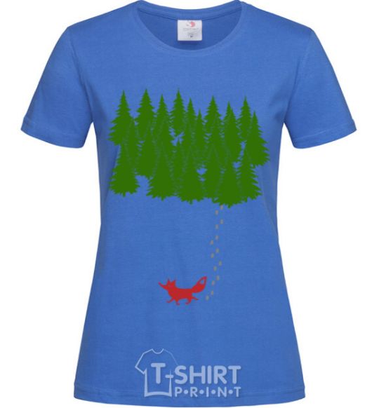 Women's T-shirt Forest and fox royal-blue фото