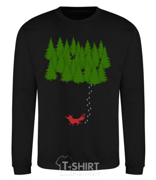 Sweatshirt Forest and fox black фото