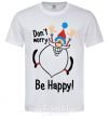 Мужская футболка Don't worry be happy Белый фото