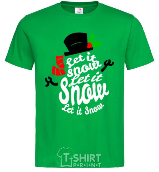 Men's T-Shirt Let it snow снеговик kelly-green фото