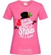 Женская футболка Let it snow снеговик Ярко-розовый фото