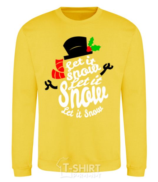 Sweatshirt Let it snow снеговик yellow фото