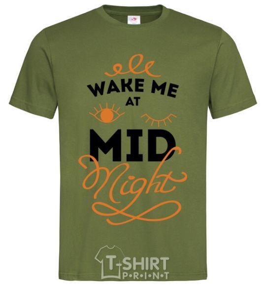 Men's T-Shirt Wake me at the midnight millennial-khaki фото