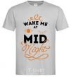 Men's T-Shirt Wake me at the midnight grey фото
