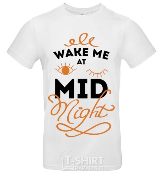 Men's T-Shirt Wake me at the midnight White фото