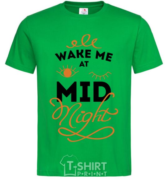 Men's T-Shirt Wake me at the midnight kelly-green фото