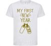 Kids T-shirt My first New Year with bottle White фото