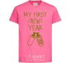 Kids T-shirt My first New Year with bottle heliconia фото