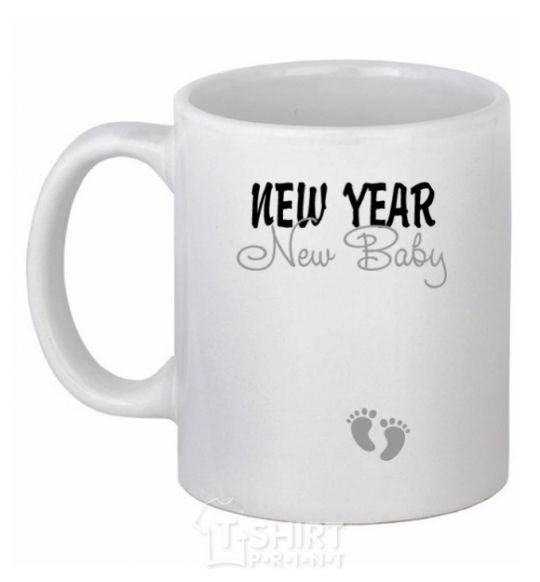 Ceramic mug New Year new baby White фото