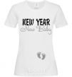 Women's T-shirt New Year new baby White фото