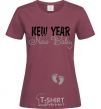 Women's T-shirt New Year new baby burgundy фото