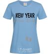 Women's T-shirt New Year new baby sky-blue фото