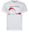 Men's T-Shirt Meowy Christmas White фото
