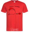 Men's T-Shirt Meowy Christmas red фото