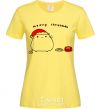 Женская футболка Meowy Christmas Лимонный фото