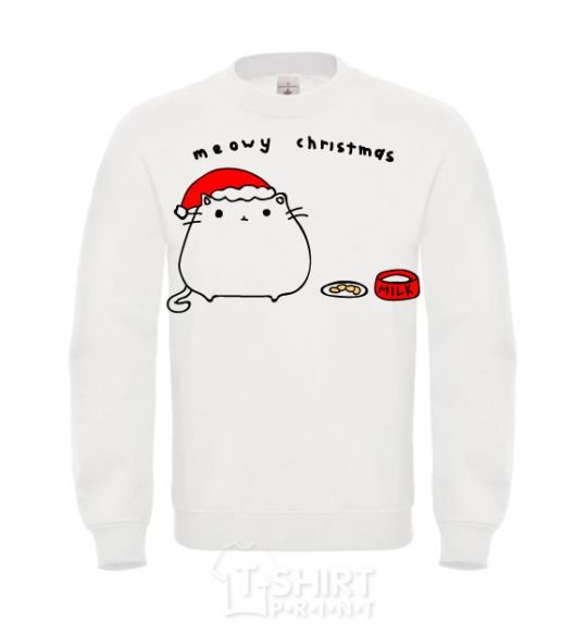 Sweatshirt Meowy Christmas White фото