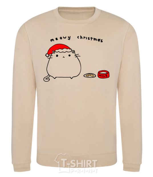 Sweatshirt Meowy Christmas sand фото