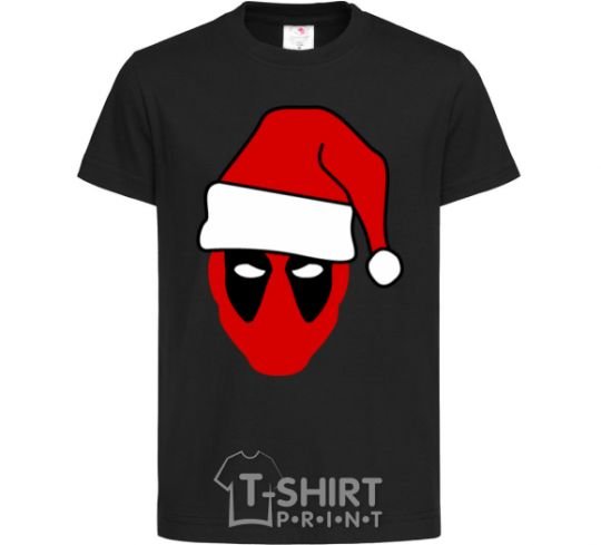 Kids T-shirt Christmas Deadpool black фото