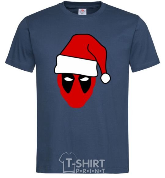 Men's T-Shirt Christmas Deadpool navy-blue фото