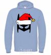 Men`s hoodie Christmas batman sky-blue фото