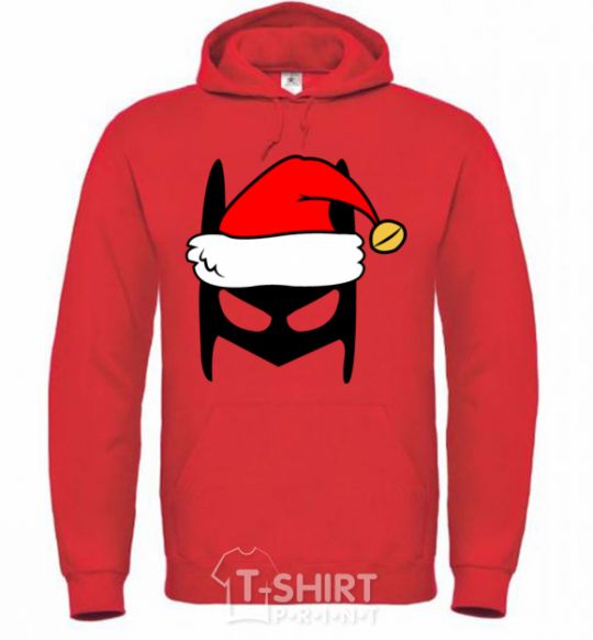 Men`s hoodie Christmas batman bright-red фото