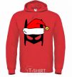 Men`s hoodie Christmas batman bright-red фото