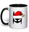 Mug with a colored handle Christmas batman black фото