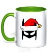 Mug with a colored handle Christmas batman kelly-green фото