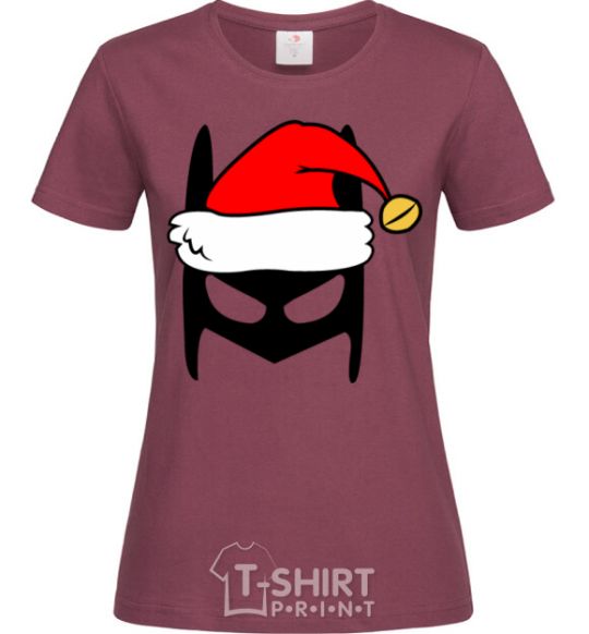 Women's T-shirt Christmas batman burgundy фото