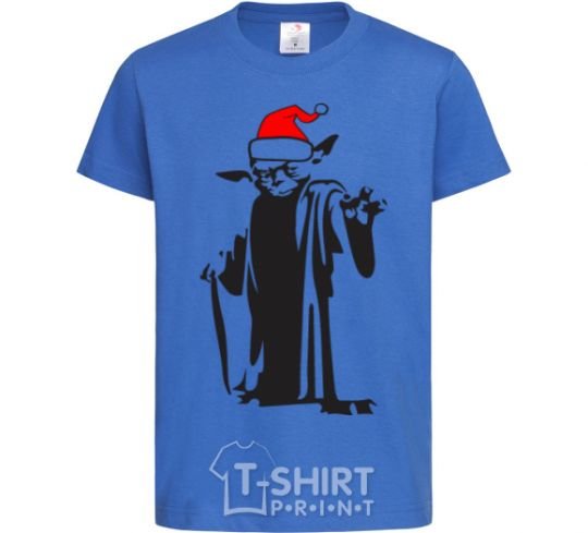 Kids T-shirt Christmas Yoda royal-blue фото