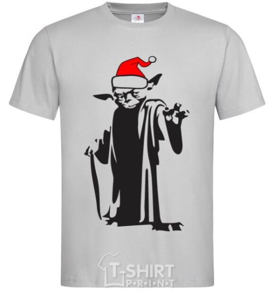 Men's T-Shirt Christmas Yoda grey фото