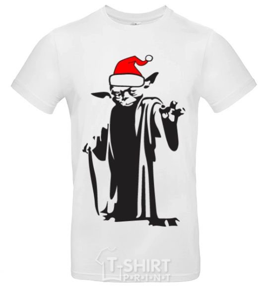 Men's T-Shirt Christmas Yoda White фото