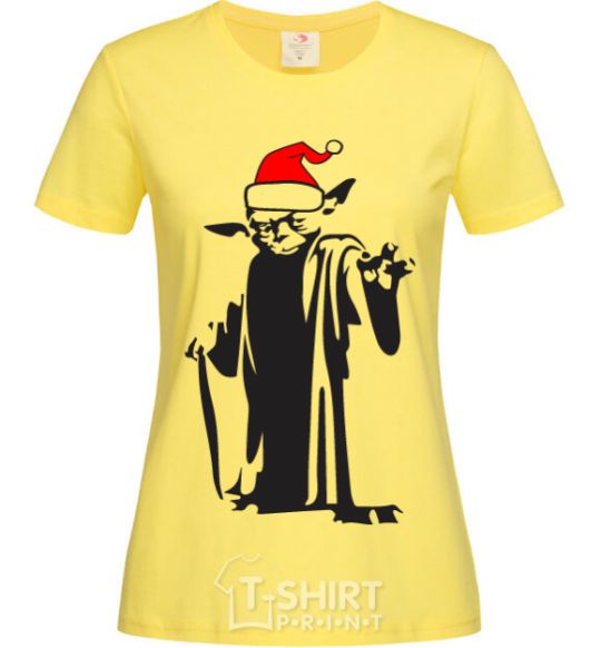 Women's T-shirt Christmas Yoda cornsilk фото