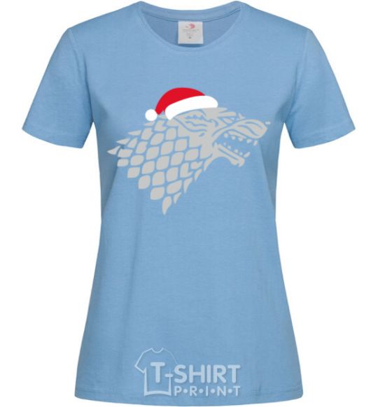 Women's T-shirt Christmas game of thrones sky-blue фото