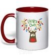 Mug with a colored handle Lights out red фото