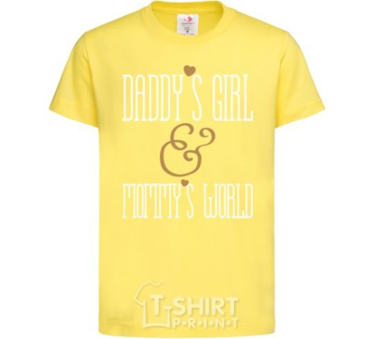 Детская футболка Daddy's girl mommy's world Лимонный фото