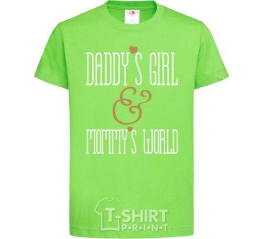 Детская футболка Daddy's girl mommy's world Лаймовый фото