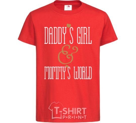 Детская футболка Daddy's girl mommy's world Красный фото