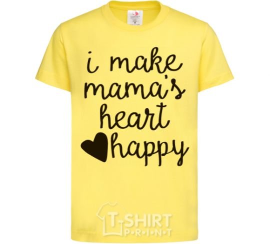 Kids T-shirt I make mamas heart happy cornsilk фото