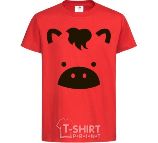 Kids T-shirt Cow red фото