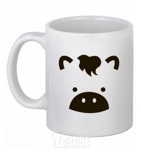 Ceramic mug Cow White фото