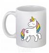 Ceramic mug Unicorn White фото