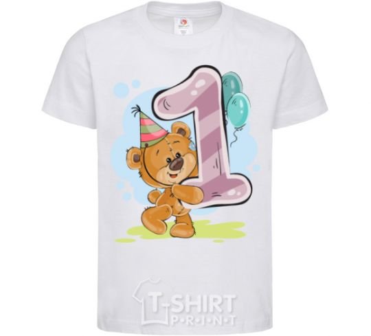 Kids T-shirt 1 year old teddy bear White фото