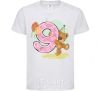 Kids T-shirt 9 year old teddy bear White фото