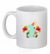 Ceramic mug 1 year old balloons White фото