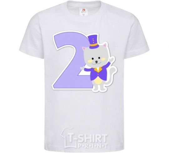 Детская футболка 2 года кот Белый фото