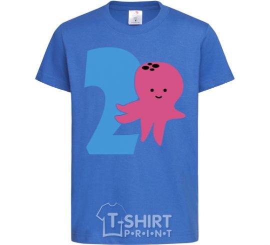 Kids T-shirt 2 year old jellyfish royal-blue фото